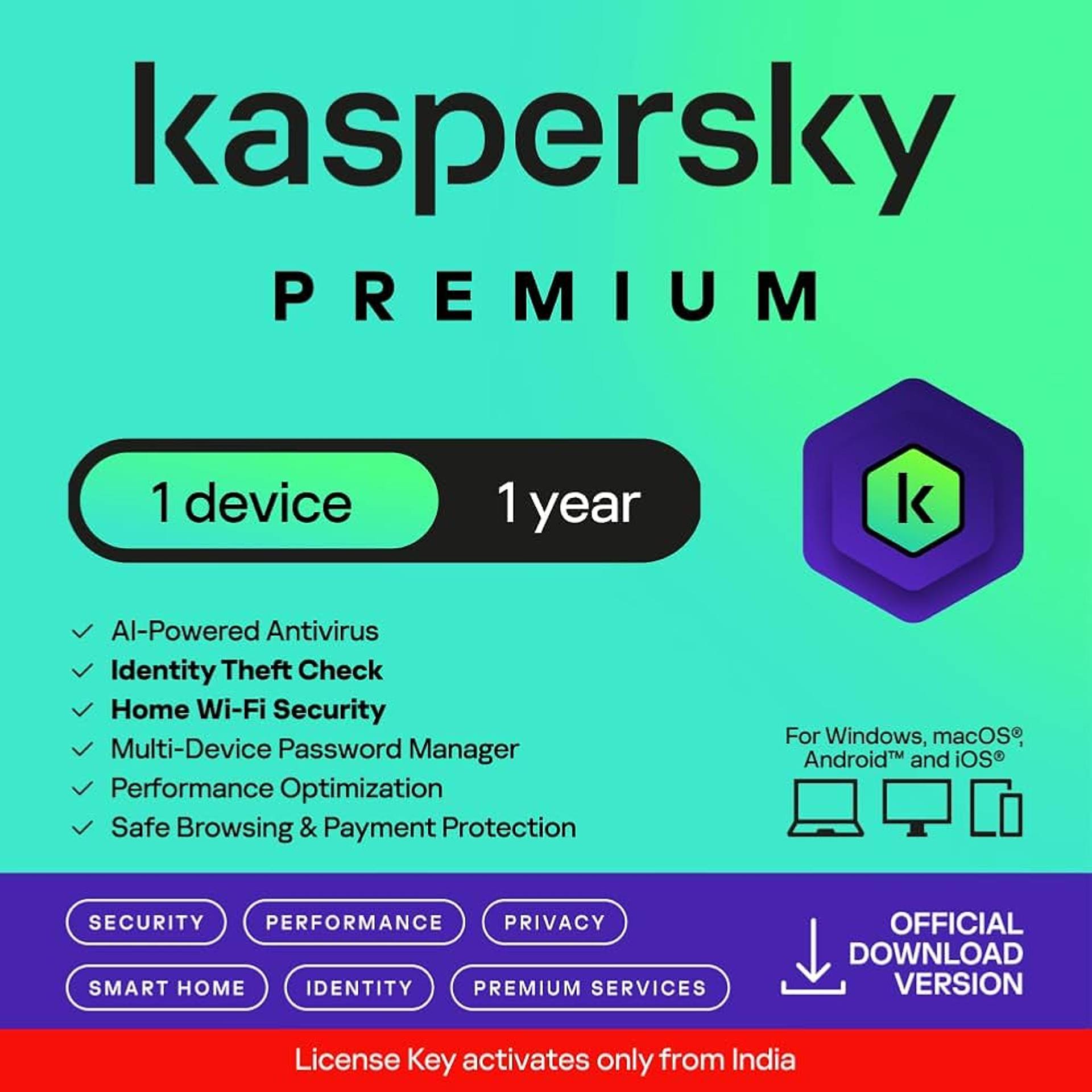 Kaspersky Premium Security 1 User 1 Year License Key