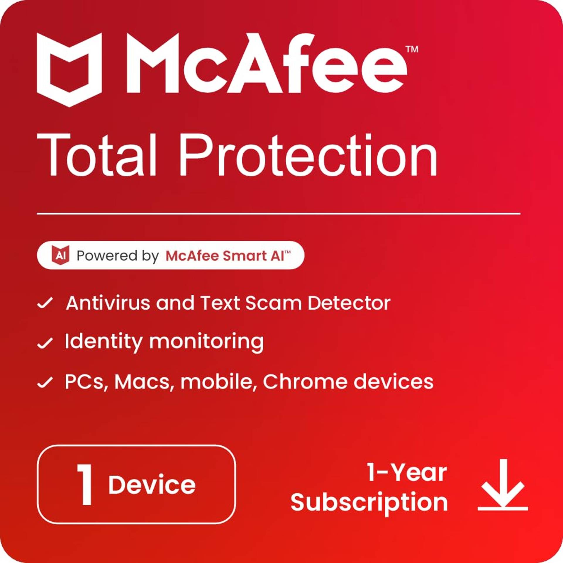 McAfee Total Protection 1 User 1 Year