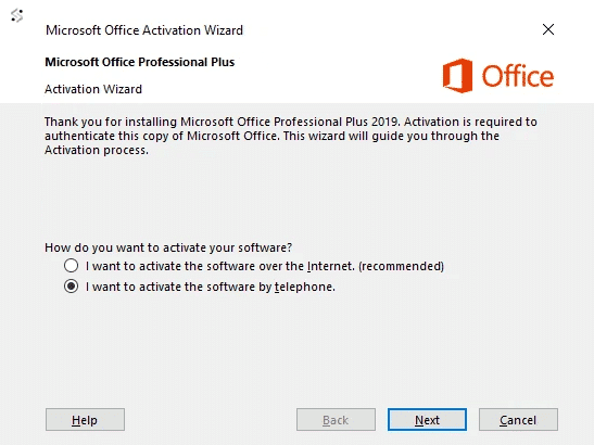 Phone activation screen