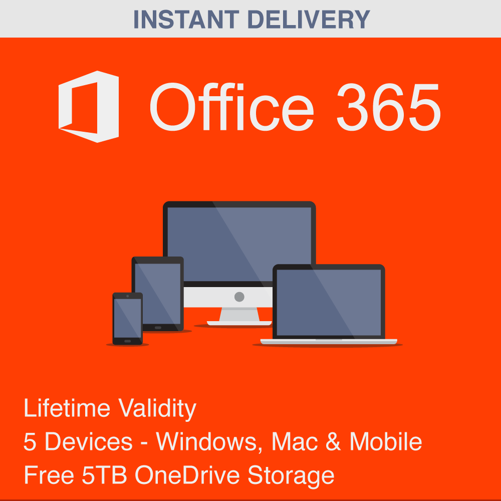 Office 365 Professional Plus Lifetime – 5 Devices 5TB OneDrive – ActSoftware