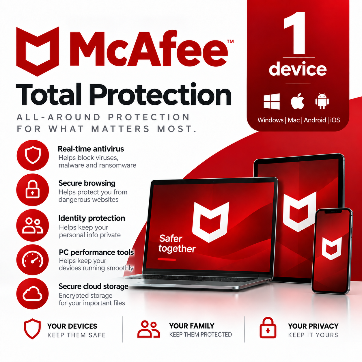 McAfee Total Protection 1 User 1 Year